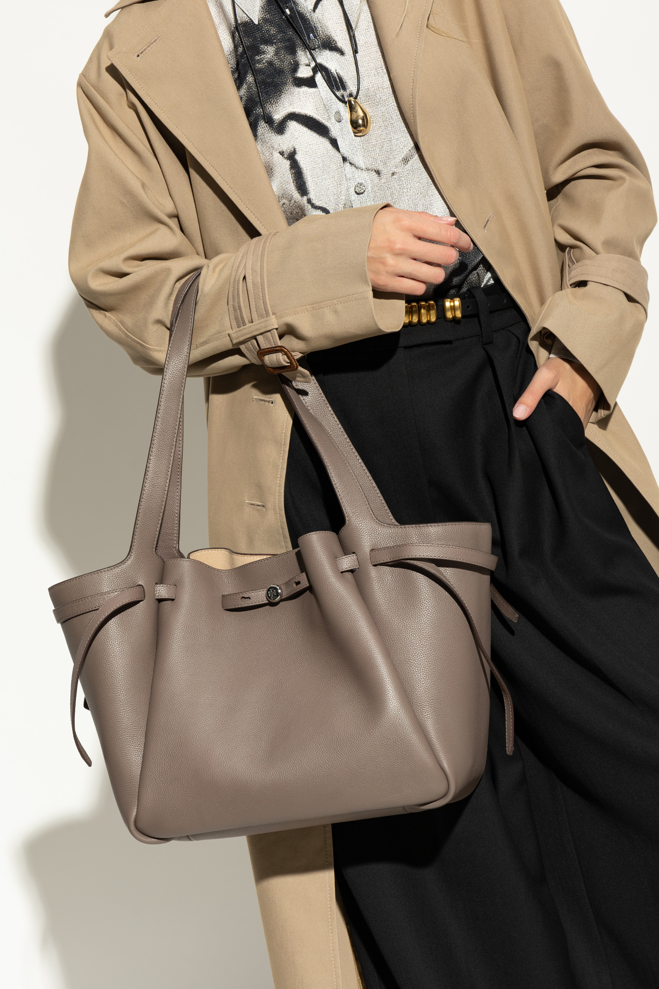 ショルダーバッグ・ポシェット TORY BURCH Woman Shoulder bag Grey 163388 251 TORY BURCH Woman Shoulder bag Grey 163388 251